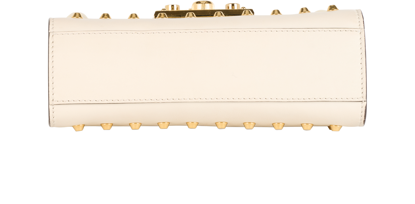 Padlock Pearl Studded Shoulder Bag, &pound;450, Handbags, Cream, Leather, Top view